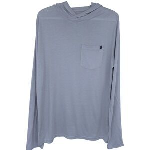 Cariloha Hooded Pocket Shirt Mens XL Gray Lightweight Bamboo Fair Trade Stretch